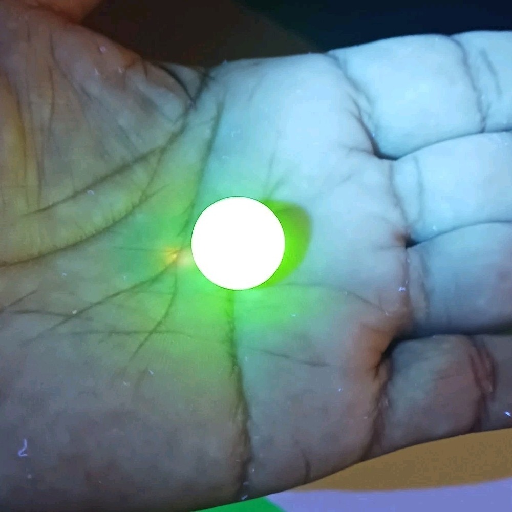 374. ONE Vaseline uranium glass 1/2" peewee marble